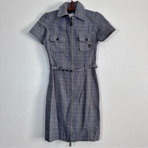 Y2K Diesel Utility Cargo Plaid Mini Dress Size XS